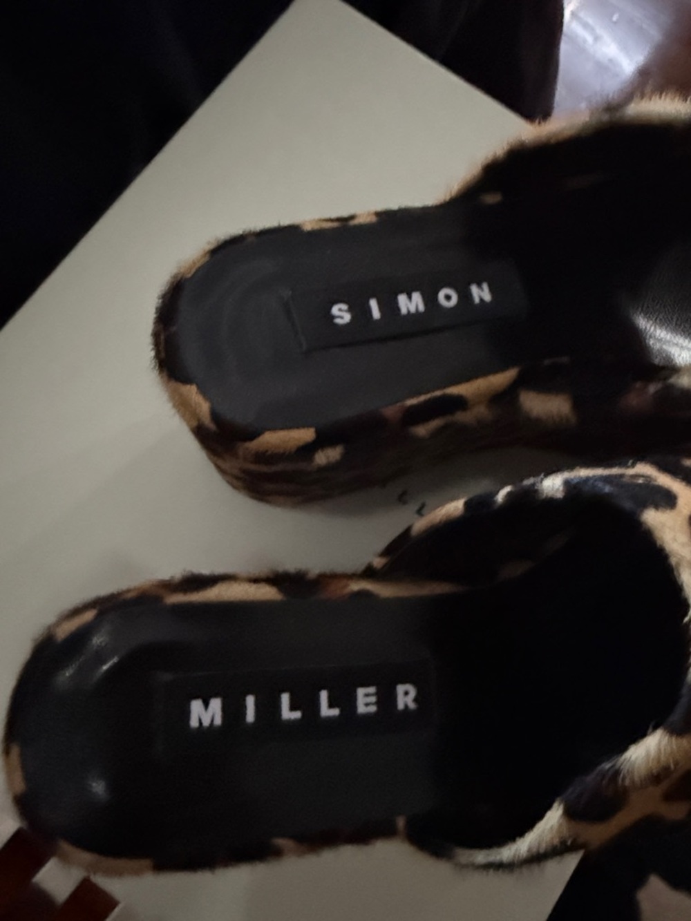 Simon Miller Leopard-Print Platform Slide Sandals in Tan and Black. Brand new - Picture 4 of 8